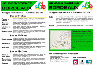 Stages Pâques 2015