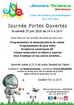 Affiche de la journée portes ouvertes de 2016