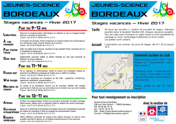 Stages d'Hiver 2017