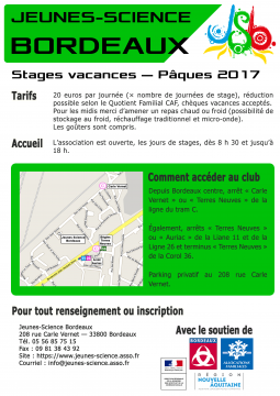 Stages de Pâques 2017 verso