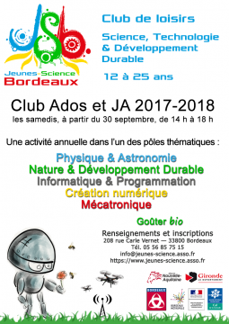 Affiche Club Ados et Jeunes Adultes 2017–2018