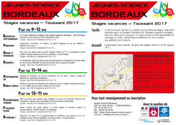 Stages de Toussaint 2017