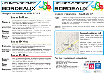 Stages de Noël 2017