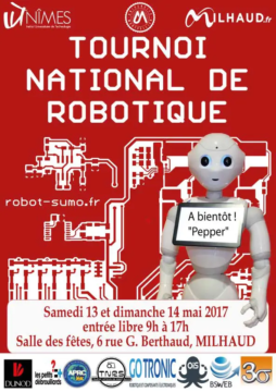 Affiche tournoi national de robotique Nîmes 2019